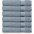 Delara Organic Cotton Washcloths 6-Pack - Light Blue, 13x13 Inch, 650 GSM Plush Face Towels