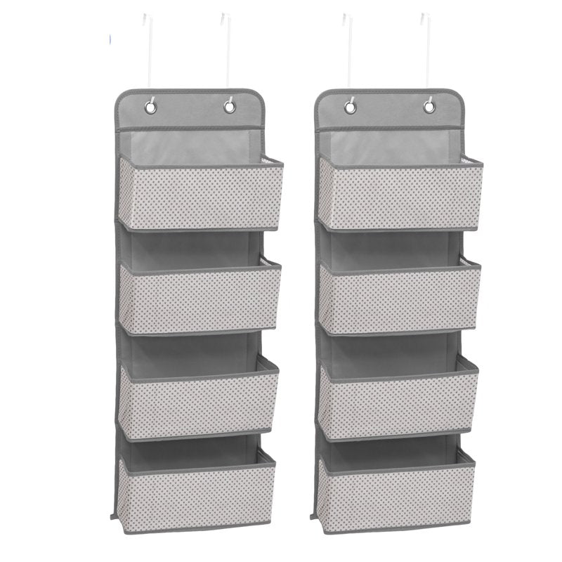 Over The Door Hanging Organizer 4 Pocket Set - Cool Grey - 2 Pack