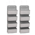 Over The Door Hanging Organizer 4 Pocket Set - Cool Grey - 2 Pack