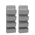 Dove Grey 4 Pocket Over The Door Organizer 2 Pack - Easy Storage Solution