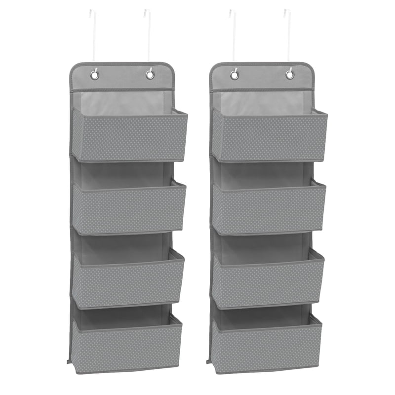 Dove Grey 4 Pocket Over The Door Organizer 2 Pack - Easy Storage Solution