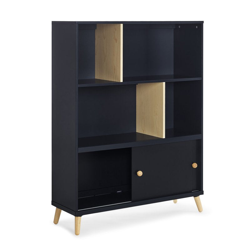 Essex Storage Bookcase - Greenguard Gold Certified, Ebony Black & Natural