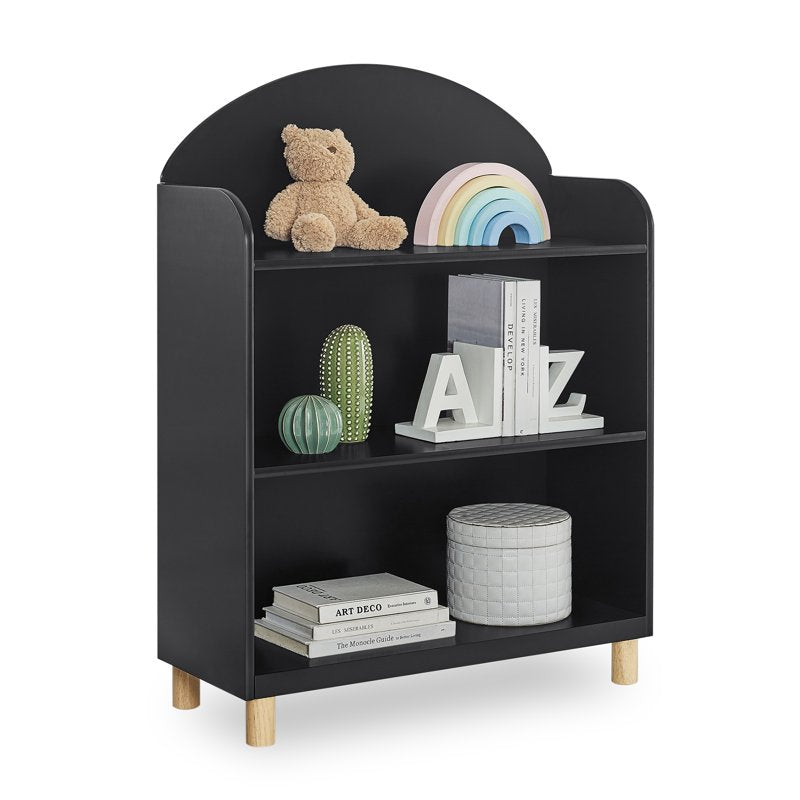 3-Shelf Bookcase for Kids - Ebony/Natural Finish