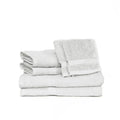 White 6-Piece Luxury Towel Set - Cotton Bath, Hand & Washcloths - Deluxe Basics