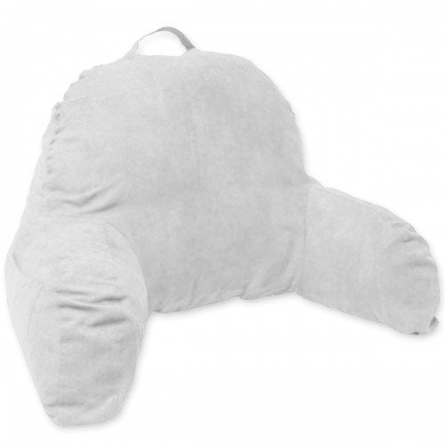 26 x 18 x 18 Inch Microsuede Bed Rest Pillow with Arms - Gray - DeluxeComfort