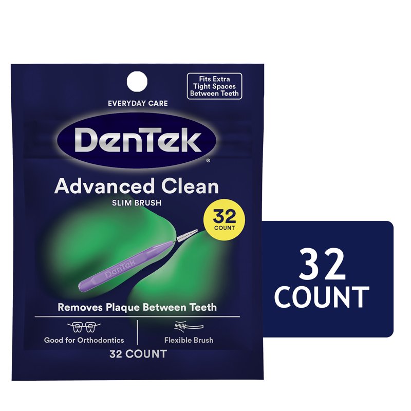 Slim Interdental Brushes for Tight Spaces - Mint Flavor, 32 Count