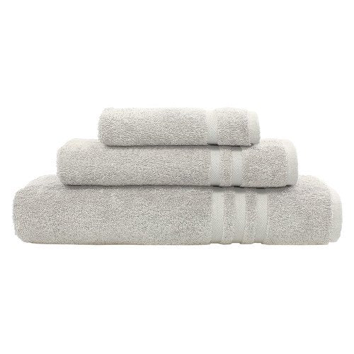 Turkish Cotton Towel Set - Denzi Collection, Gray, 3-Piece Absorbent Bath Towels
