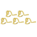 Design House 5-Pack 3-Inch Double Coat and Hat Hooks - Polished Brass Variation