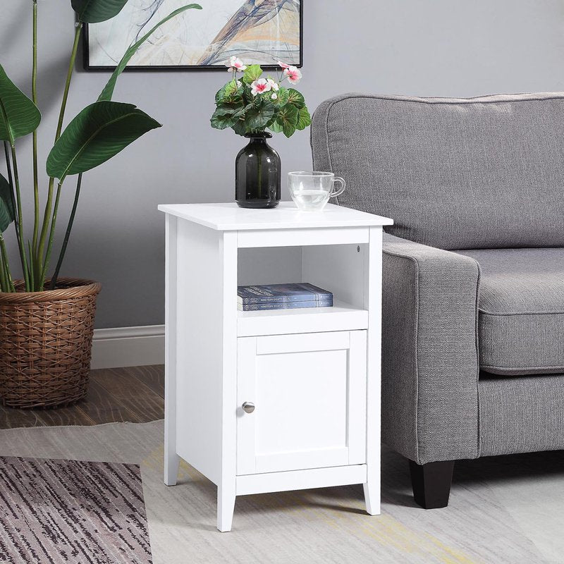 Storage Cabinet End Table with Shelf - Versatile MDF Construction