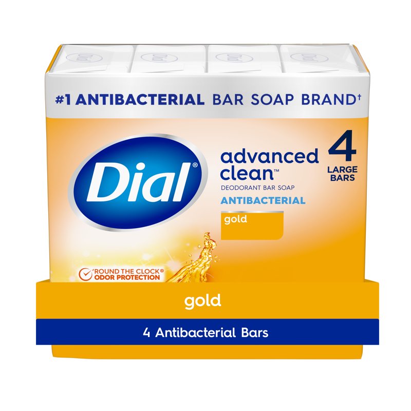 Dial Antibacterial Bar Soap - Advanced Clean, 4 Bars, 4 oz Each