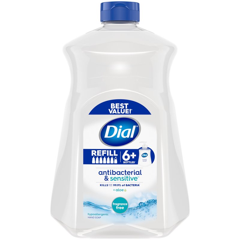 Antibacterial Liquid Hand Soap Refill, Fragrance Free, 52 oz