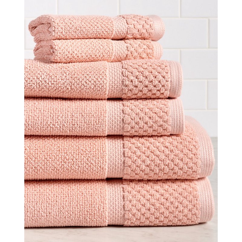 Coral 6-Piece Cotton Bath Towel Set - Soft & Absorbent Luxury Towels