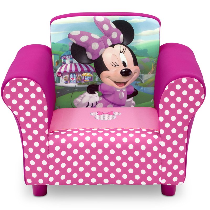 Minnie Mouse Upholstered Toddler Chair with Storage Pockets
