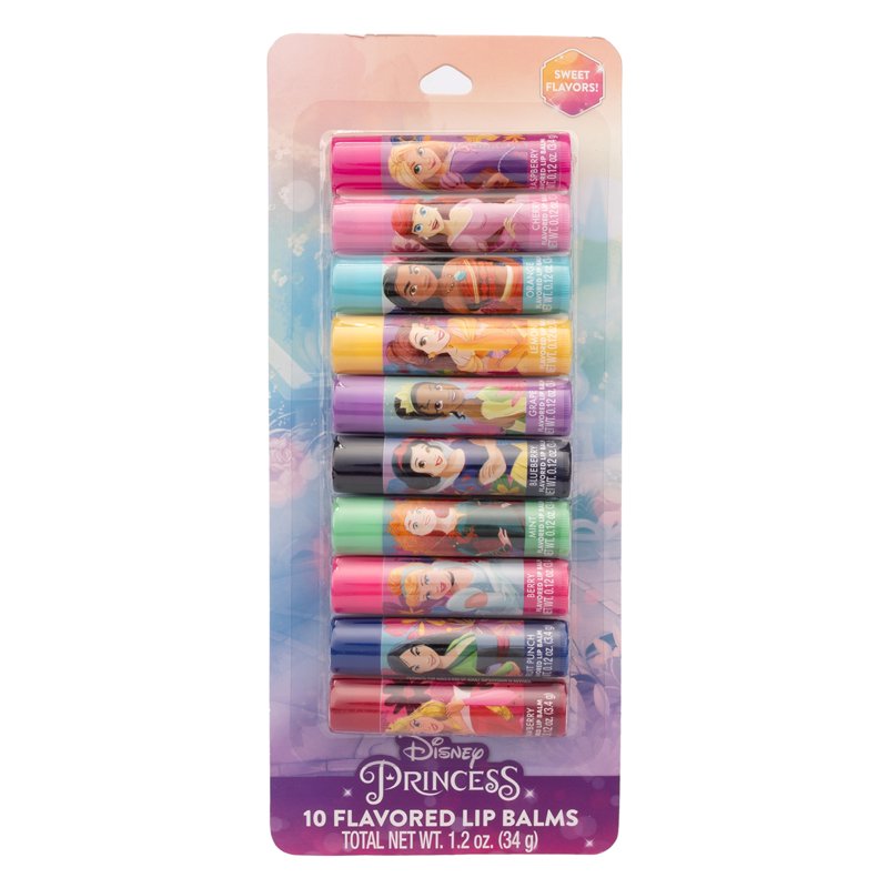 Princess Themed Assorted Flavored Lip Balm Set - 10 Piece Collection
