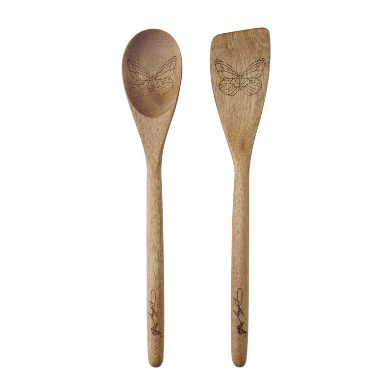 Acacia Wood Kitchen Tool Set - 2-Piece Turner & Spoon