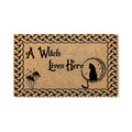 Halloween Doormat - Witch Lives Here Fall Decor Outdoor Welcome Mat