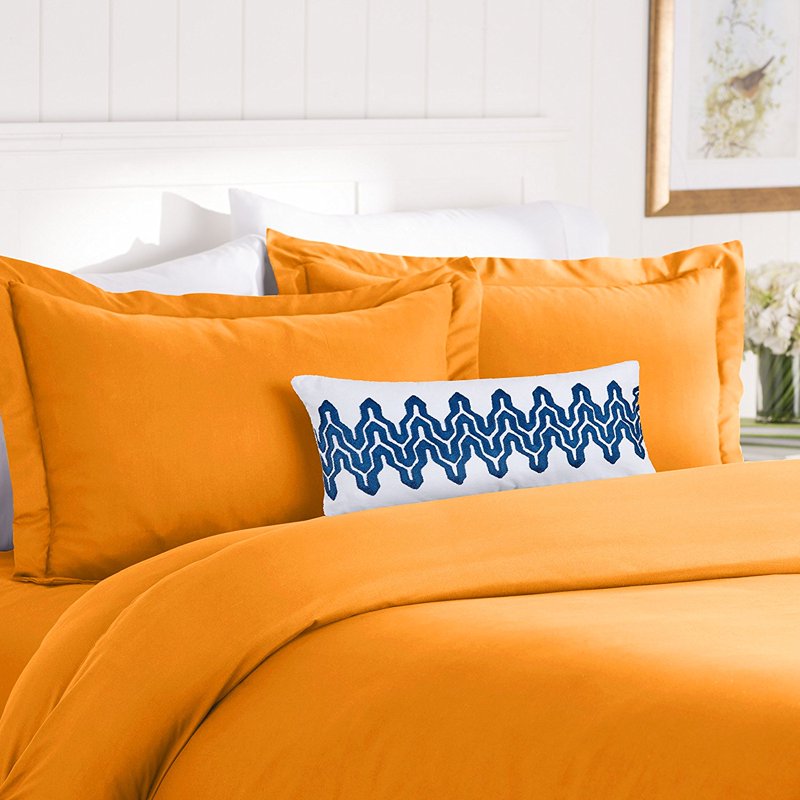 Elegant Comfort Double Brushed Microfiber King Comforter Set - Orange