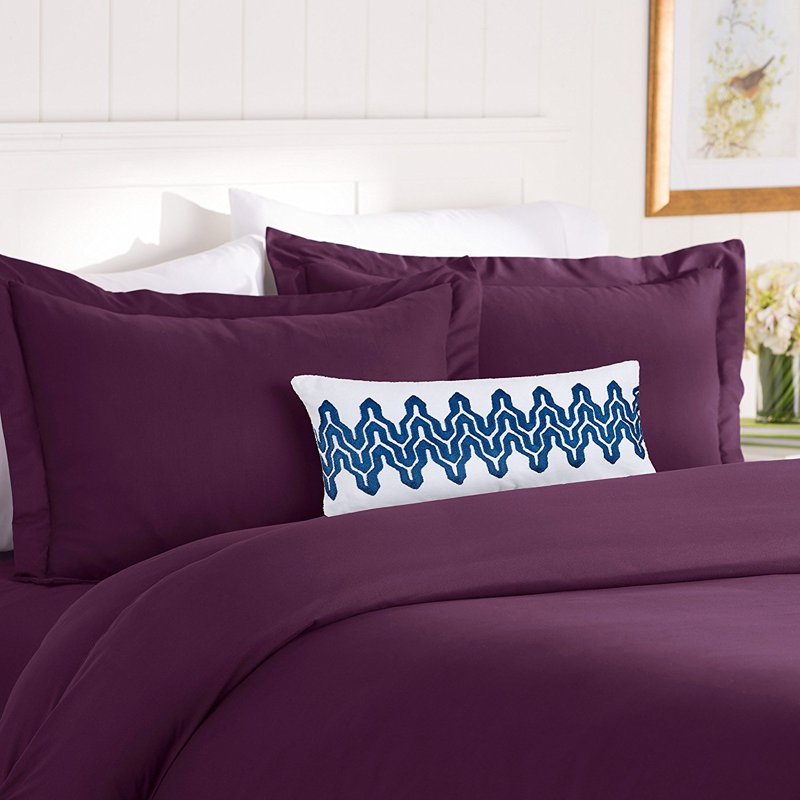 Double Brushed Microfiber King Purple Bedding Set - Elegant Comfort