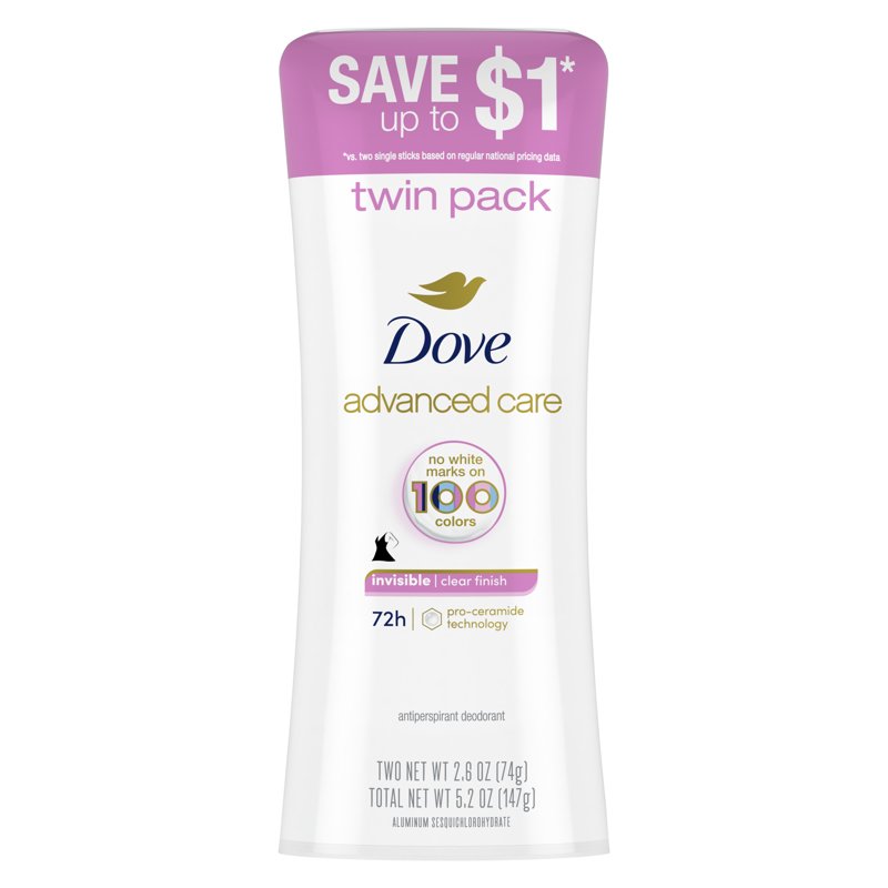 Invisible Antiperspirant Deodorant Stick Twin Pack - 2.6 oz