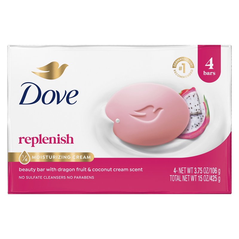 Dove Dragon Fruit Beauty Bar Soap - Nourishing Cleanser, 3.75 oz
