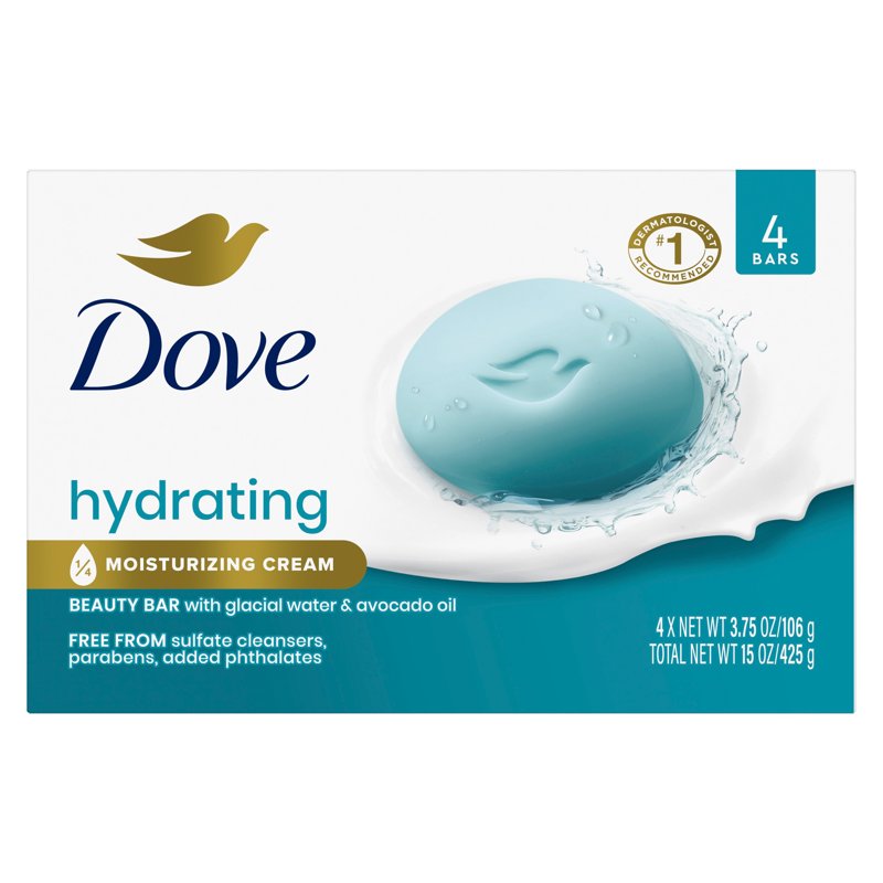 Hydrating Beauty Bar with Glacial Water & Avocado Oil - 4 Pack (3.75 oz Bars)
