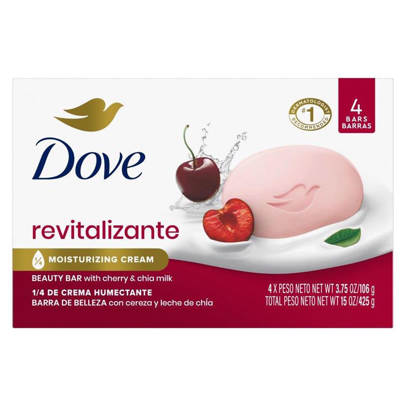 Revitalizing Beauty Bar Soap with Cherry & Chia Milk, 4-Pack