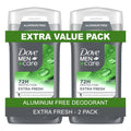 Extra Fresh Deodorant Stick for Men - 72h Odor Protection - 3 oz Twin Pack