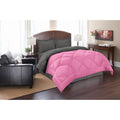 Down Alternative Comforter Set Full/Queen Pink Gray 3-Piece Reversible Bedding
