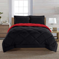 King/Cal King Down Alternative Comforter Set Black Burgundy 3-Piece