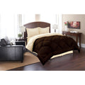 King Down Alternative Comforter Set with Pillow Shams - Brown & Cream, Reversible