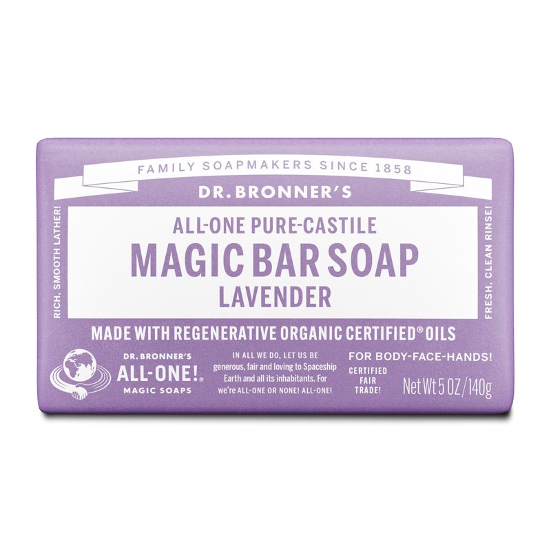 Lavender Pure-Castile Bar Soap - Organic Vegan Face and Body Soap