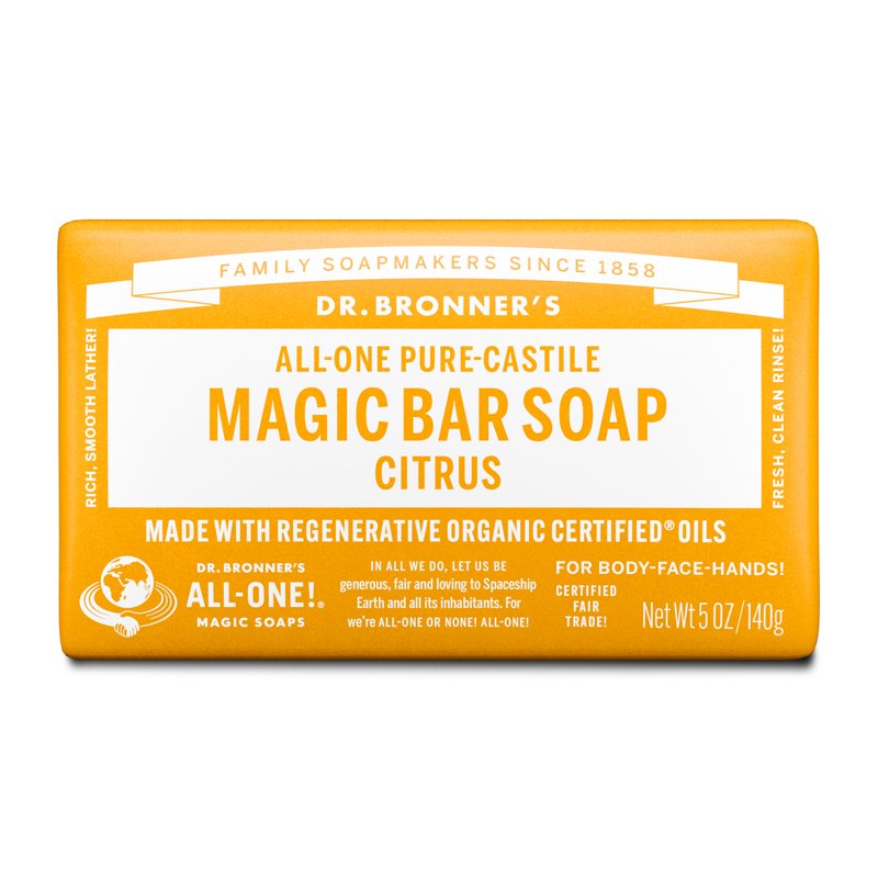 Citrus Pure-Castile Bar Soap - 5 oz, Vegan & Cruelty-Free