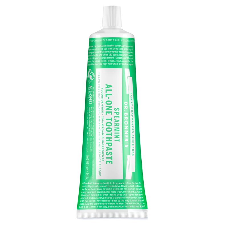Natural Spearmint Toothpaste - Fluoride-Free & Organic - 5oz