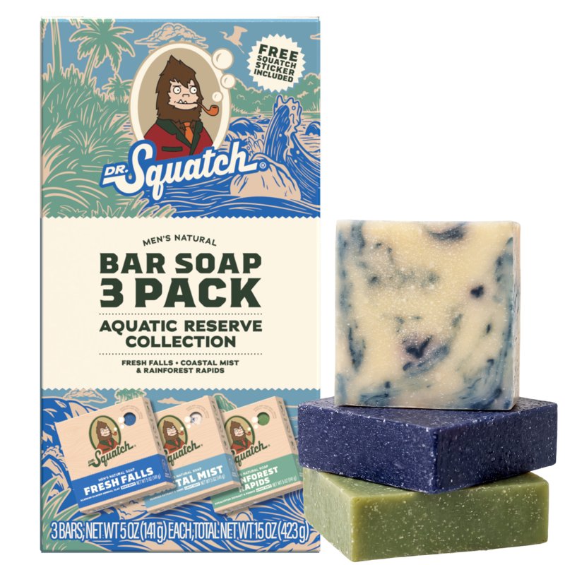 Natural Men's Bar Soap 3-Pack - Cold Process Body Soap for All Skin Types