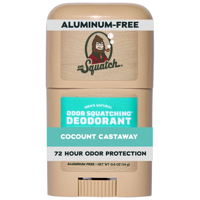 Natural Aluminum-Free Deodorant for Men, Coconut Scent, 0.5 oz Travel Size