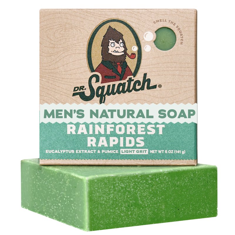 Natural Bar Soap for Men - Rainforest Rapids, 5 oz Exfoliating Soap