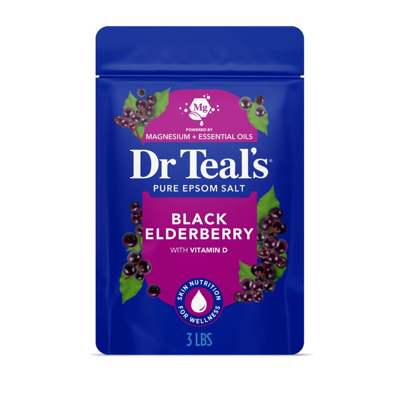 Epsom Salt Magnesium Soak with Black Elderberry & Vitamin D - 3 lbs
