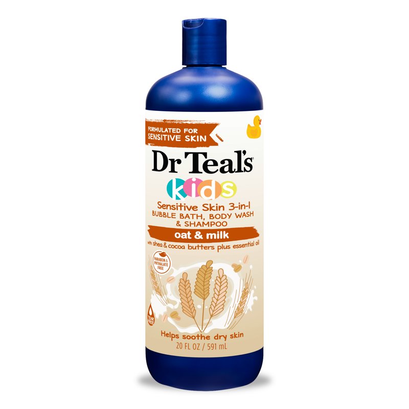 Kids 3-in-1 Bubble Bath, Body Wash & Shampoo - Oat & Milk, 20 fl oz