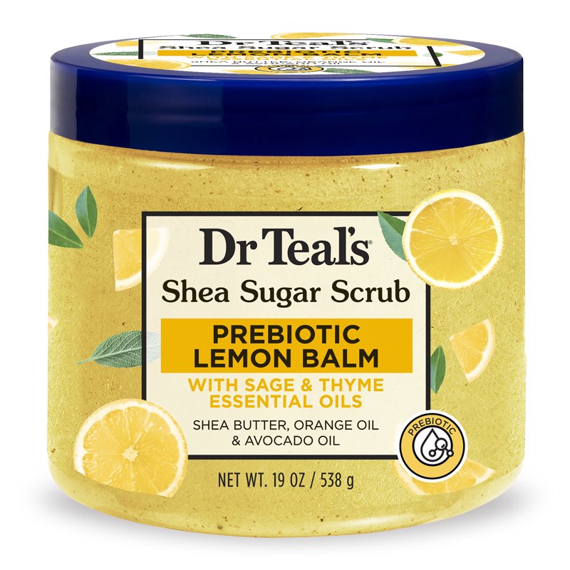 Shea Sugar Body Scrub with Prebiotic Lemon Balm & Essential Oils - 19 oz