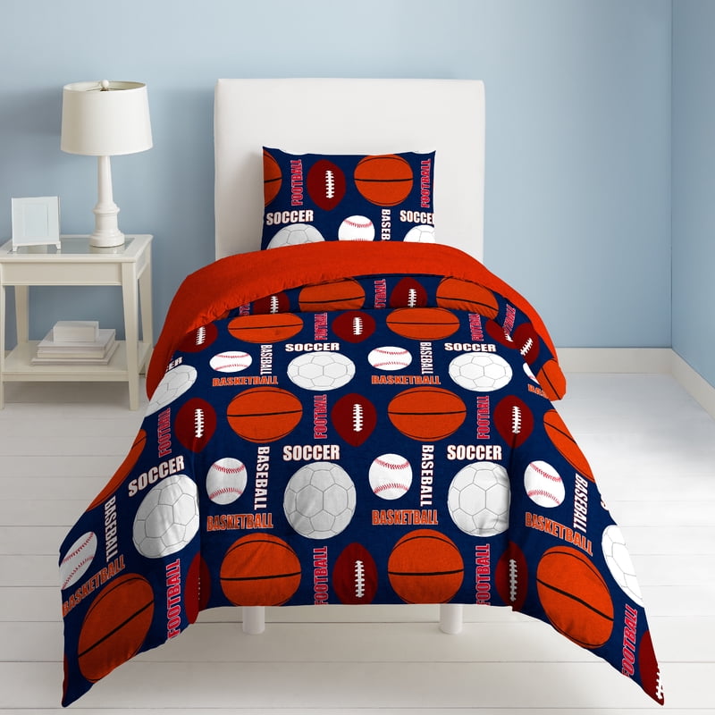 Dream Factory All Sports Twin Comforter Set - Navy Pattern Microfiber Bedding