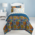 Kids Dinosaur Comforter Set - Twin 5-Piece Bed-in-a-Bag for Children