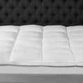Queen Cotton Fiberbed Mattress Topper - Breathable, Overfilled Support