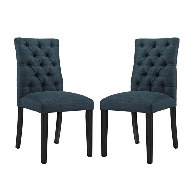 Duchess Modern Fabric Dining Chair Set - Azure Blue, 2 Pack