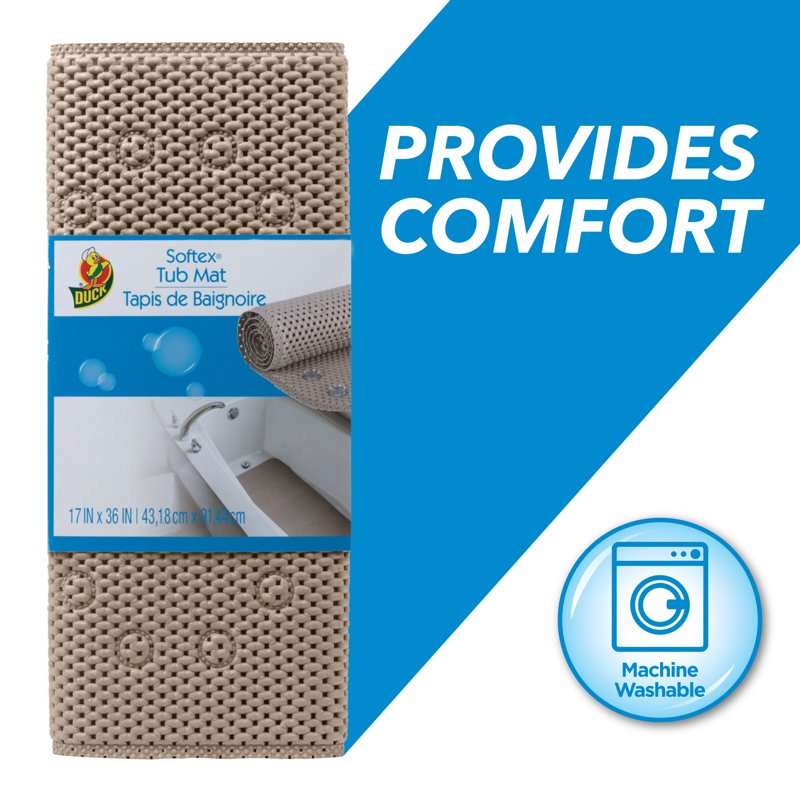 Cushioned Bathtub Mat 17 x 36 Inches Non-Slip Foam Shower Mat
