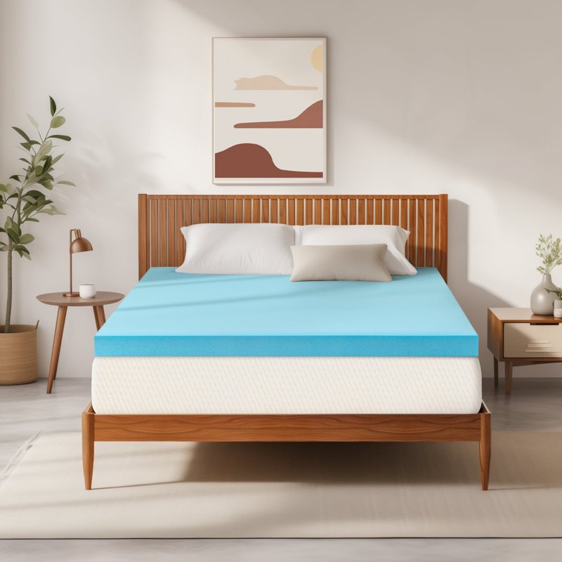 California King Memory Foam Mattress Topper - 2 Inch Gel Medium Soft Bed Pad