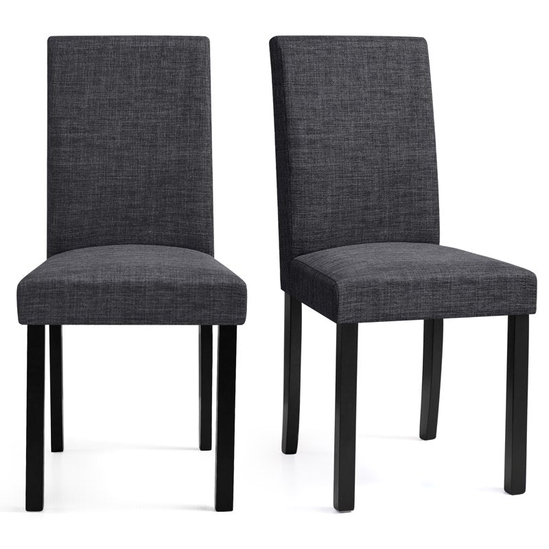 Linen Upholstered Dining Chairs Set of 2 - Dark Gray