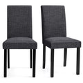 Linen Upholstered Dining Chairs Set of 2 - Dark Gray