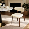 Upholstered Wood Dining Chairs Set of 2 - Beige