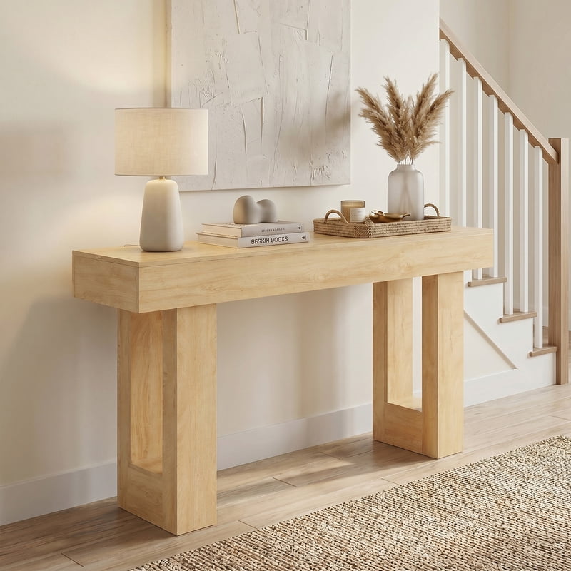 63-Inch Rustic Console Table - Multi-Purpose Storage for Entryway & Living Room