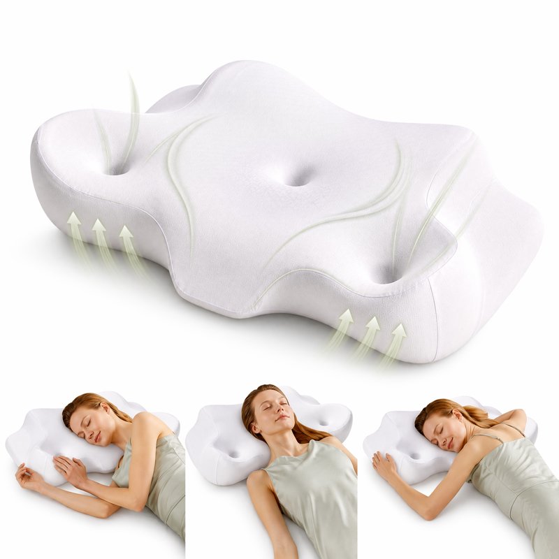 Ergonomic Cervical Pillow 24x16 Inch Memory Foam Neck Pain Relief